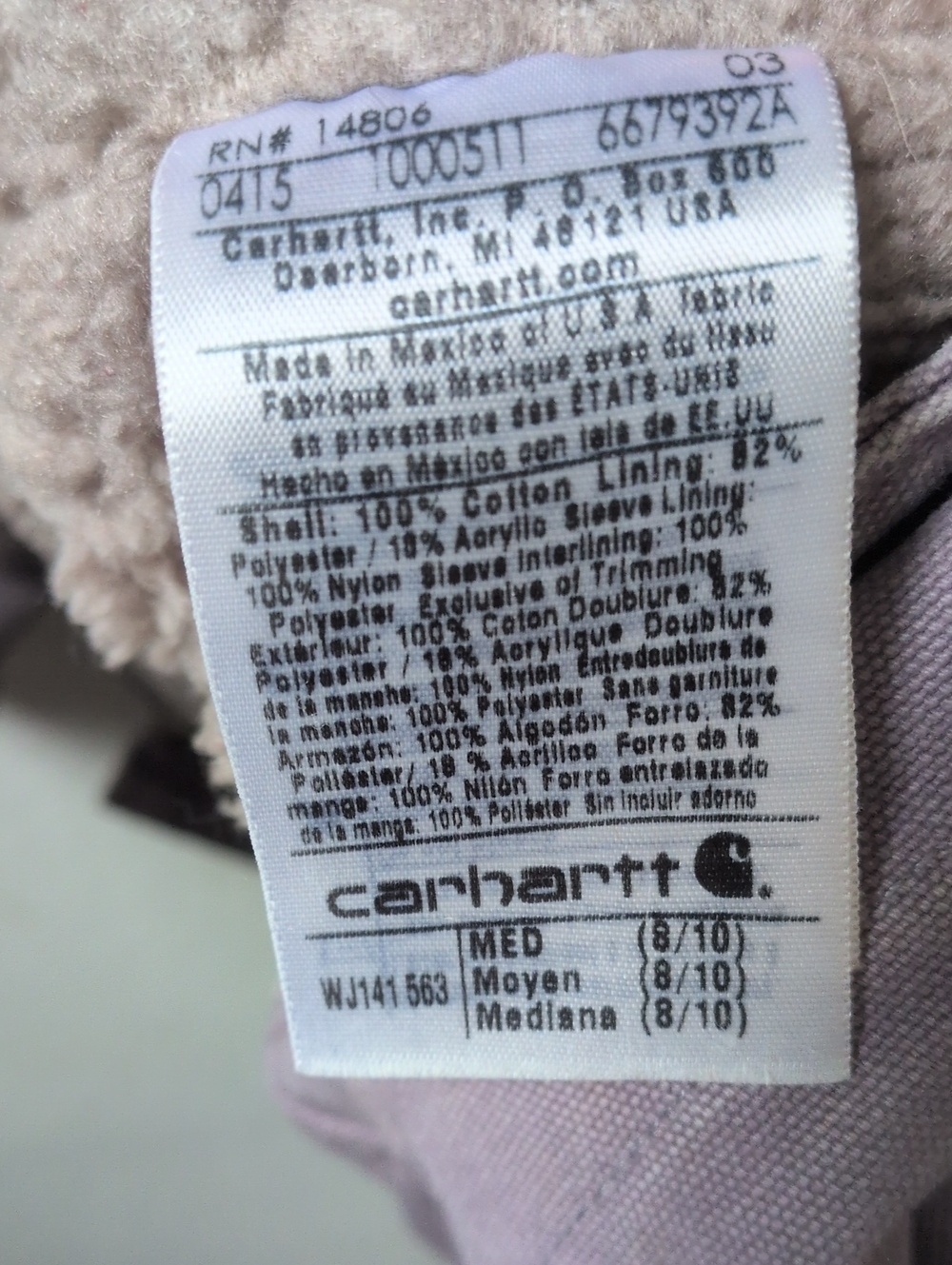 ✨ Vintage Lavender Carhartt Jacket WJ141 Size M - Picture 12 of 12